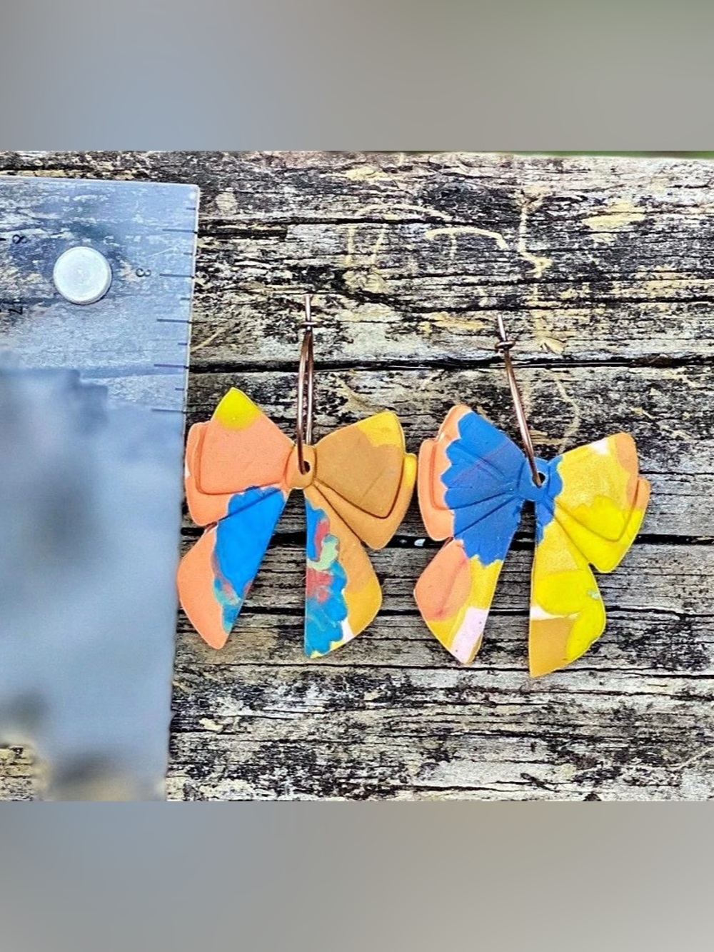 Handcrafted Polymer Clay Bow Earrings